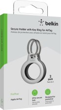 2-PACK SECURE HOLDER W/ KEY RIN/F/ APPLE AIRTAG BLACK AND WHITE