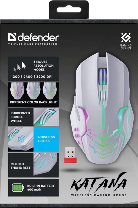 MYSZ DEFENDER GM-511 KATANA RF 3200dpi 7P BIAŁA