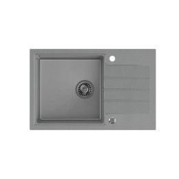 QUADRON PETER 111 GraniteQ zlewozmywak granitowy silver stone 1-komorowy z/o (78x50x20) z syfonem i zaĹ›lepkÄ...