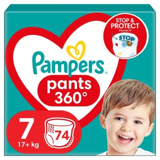 PAMPERS Pieluchomajtki XXL Rozm 7, 17+kg,74szt