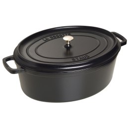 Garnek żeliwny owalny Staub - Czarny, 12 ltr