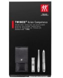 Zestaw do manicure Zwilling Twinox - skórzane etui, 3 elementy - Czarny