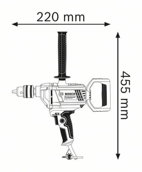 BOSCH WIERTARKA BEZ UDARU 850W GBM 1600 RE ZĘBATY UCHWYT