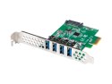 LANBERG KARTA PCI-E X1 -> 4X USB-A 3.1 GEN1 ŚLEDŹ LOW PROFILE PCE-US3-004