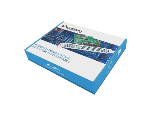 LANBERG KARTA PCI-E X1 -> 4X USB-A 3.1 GEN1 ŚLEDŹ LOW PROFILE PCE-US3-004