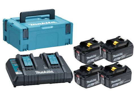 MAKITA.ZESTAW ZASILAJĄCY 18V (BL1830Bx4+DC18RD) MAKPAC