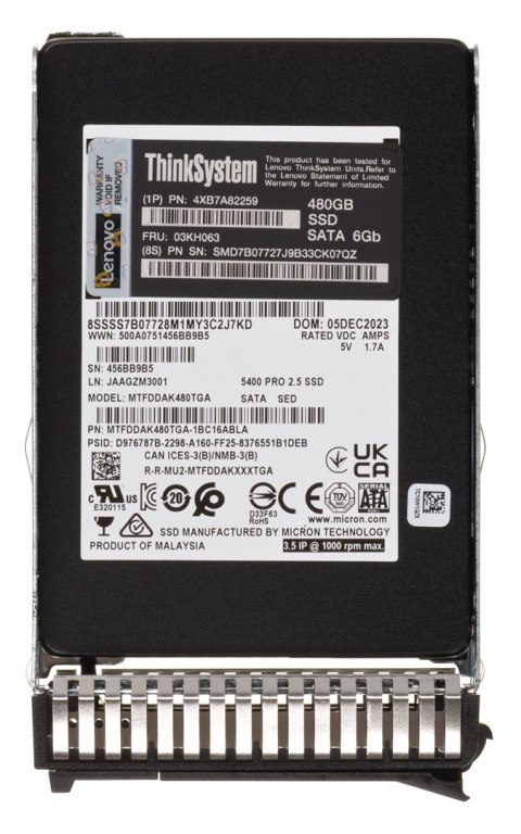 2.5IN 5400P 480GB RI SATA HS/480GB READ INTENSIVE SATA 6GB HS