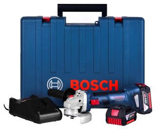 BOSCH SZLIFIERKA KĄTOWA 18V GWS 180-LI 2x4,0Ah WALIZKA