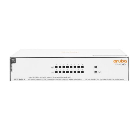 8P Przełącznik HP Enterprise Aruba Instant ON 1430 8G PoE+ (64 W) RM