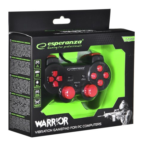 Gamepad Esperanza Warrior EGG102R (kolor czarny, kolor czerwony)