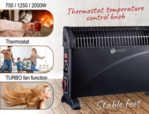 Grzejnik konwektorowy z timerem i Turbo nawiewem
