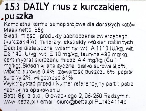 ALMO NATURE Daily Menu Mus z kurczakiem- puszka 85g