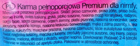 VITAPOL Premium pokarm pełnowartościowy dla nimfy 1kg