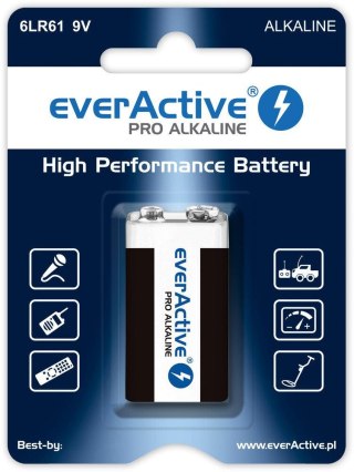 Bateria alkaliczna 6LR61 9V (R9*) everActive Pro Alkaline - 1 sztuka (blister)