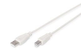 Kabel drukarkowy USB DIGITUS 2.0 A/M - USB B /M, 3m beżowy