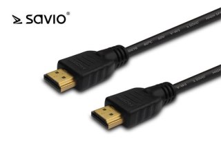 Kabel HDMI Savio CL-01 1,5m, czarny, złote końcówki, v1.4