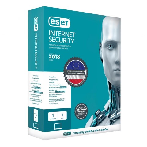 Oprogramowanie ESET Internet Security dla 1 komputera, 24 m-cy, BOX