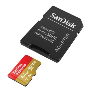 Karta pamięci MicroSDXC SanDisk EXTREME 64GB 170/80 MB/s A2 C10 V30 UHS-I U3