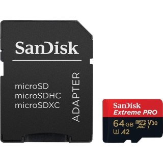 Karta pamięci MicroSDXC SanDisk EXTREME PRO 64GB 170/90 MB/s A2 C10 V30 UHS-I U3