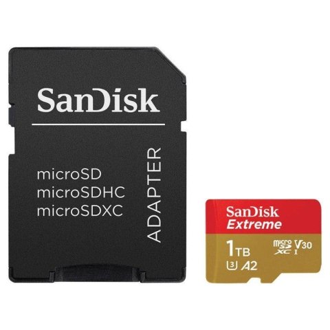 Karta pamięci microSDXC SanDisk EXTREME 1TB 160/90 MB/s A2 C10 V30 UHS-I U3 Mobile + adapter