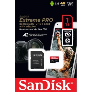 Karta pamięci microSDXC SanDisk EXTREME PRO 1TB 170/90 MB/s A2 V30 UHS-I U3 + Adapter