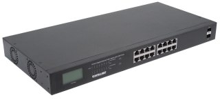 Switch niezarządzalny Intellinet 16x 10/100/1000 Mbps PoE+ 370W + 2x SFP Rack 19" LCD