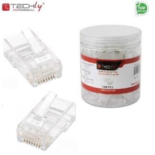 Wtyk modularny TechlyPro RJ45 8P/8C UTP Cat.5e/drut 100szt.