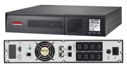 Zasilacz awaryjny UPS Lestar OtRT-1100XL 1100VA/880W PF 0,8 Sinus LCD RT 2x9Ah 8xIEC USB RS RJ-45 w/1A charger