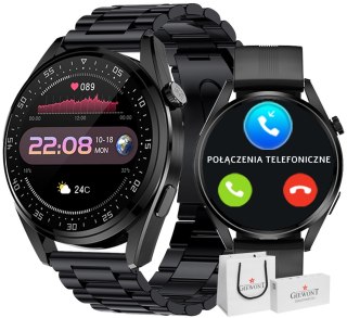 Smartwatch Giewont GW450-1 Czarny + Pasek Czarny Silikonowy