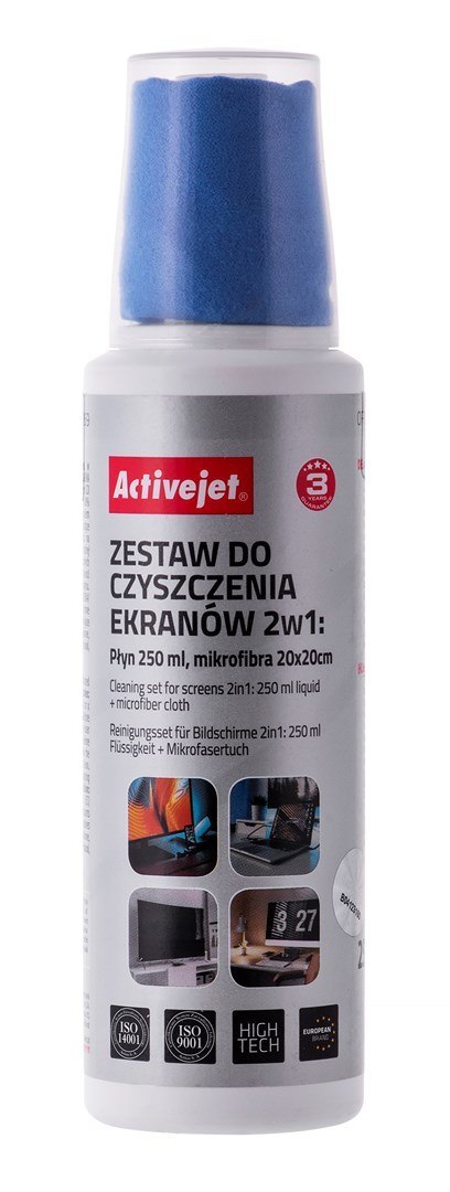 Activejet AOC-269 Zestaw do czyszczenia ekranów 2w1 250 ml/20x20 cm