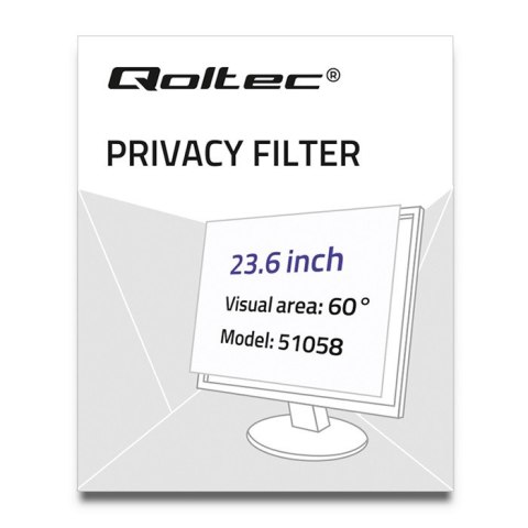 Qoltec Filtr prywatyzujący RODO 23.6" | 16:9