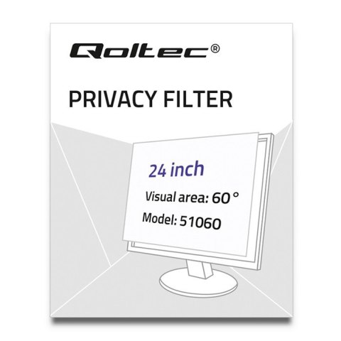 Qoltec Filtr prywatyzujący RODO 24" | 16:9