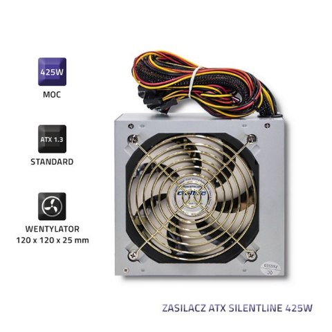 Qoltec Zasilacz ATX SilentLine 425W