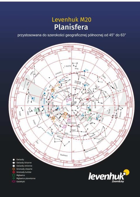 Duża planisfera Levenhuk M20