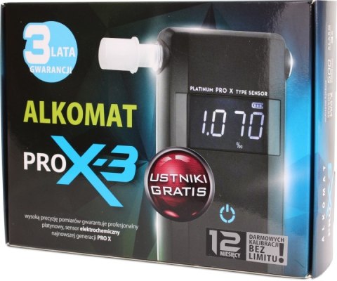 ALKOMAT AlcoFind PRO-X-3 + ustniki , 12mc kalibracji