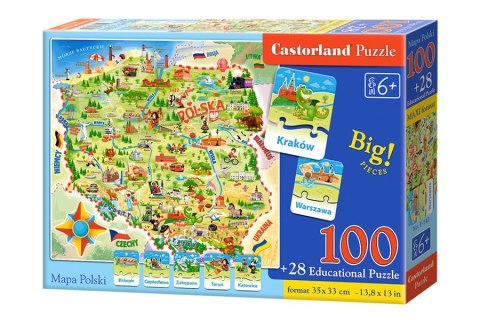 CASTORLAND Puzzle edukacyjne Mapa Polski