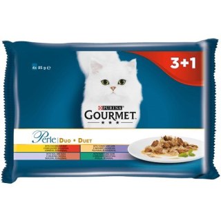 GOURMET PERLE Duet Mięsny - mokra karma dla dorosłego kota - 4x85g