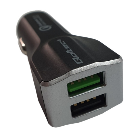 Qoltec Inteligentna Ładowarka samochodowa 12-24V | 30W | 5V | 3A | USB+USB Quick Charge 3.0