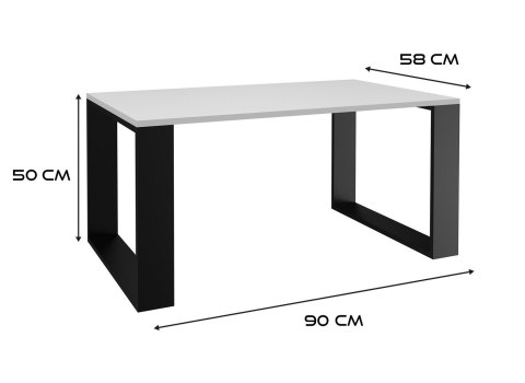 Stolik ława MODERN 90x58xH50 biały/czarny