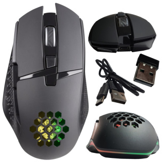 Mysz bezprzewodowa Defender GLORY GM-514 optyczna 3200dpi czarna RGB AKUMULATOR 7 przycisków Gaming