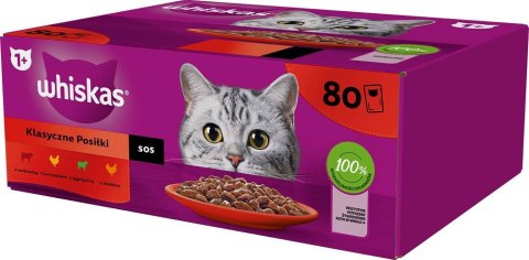 WHISKAS saszetki mix w sosie dla kota 80x85g