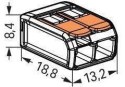 Szybkozłączka uniwersalna LINKA/DRUT 2x 0,2-4mm2 WAGO 221-412 25szt.