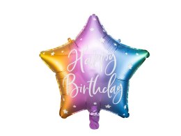 Balon foliowy urodzinowy gwiazdka Happy Birthday 40 cm kolor