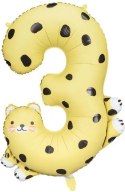 Balon foliowy cyfra "3" - Gepard 68x98 cm