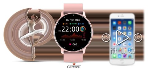 Smartwatch Giewont GW120-1 Różowe Złoto-Różowy