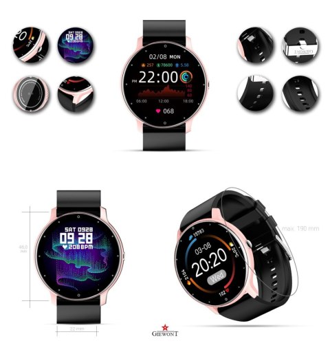 Smartwatch Giewont GW120-3 Różowe Złoto-Czarny