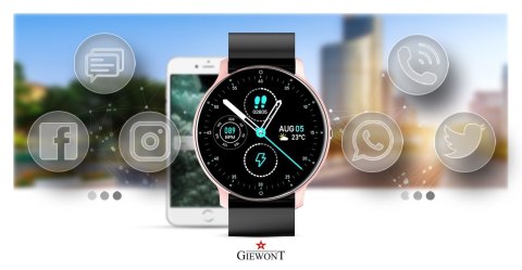 Smartwatch Giewont GW120-3 Różowe Złoto-Czarny