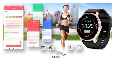 Smartwatch Giewont GW120-3 Różowe Złoto-Czarny