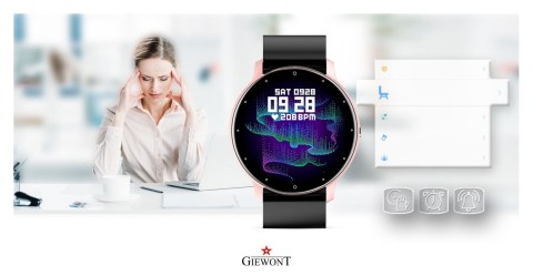 Smartwatch Giewont GW120-3 Różowe Złoto-Czarny