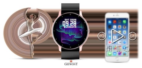 Smartwatch Giewont GW120-3 Różowe Złoto-Czarny